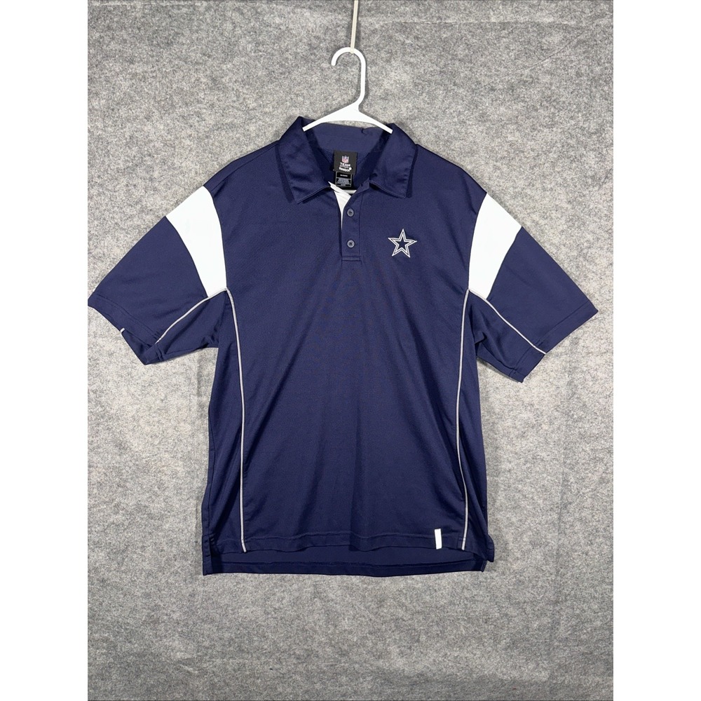 Dallas Cowboys‎ NFL Team Apparel Polo Shirt Medium Men's Navy Blue/White Reebok